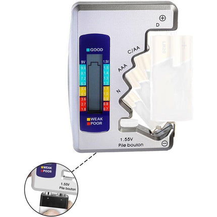 Universal Digital Battery Tester For Aaa Cdn 9V 1.5V Button Cell Mini Batteries
