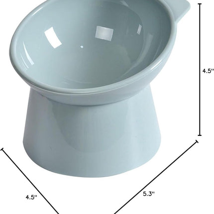 Cat bowl - Feeders - Tilting bowl - Anti-vomiting - Angled design - Blue - Perfect for cats - Indoor use - Pet accessories - Blue