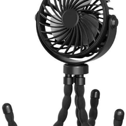 Handheld Fan - Rechargeable Portable Fan - Black - Cordless Handheld Table Fan - Mini Stroller Fan - 3 Modes - Mini Fan - Festival Fan - Octopus Fan