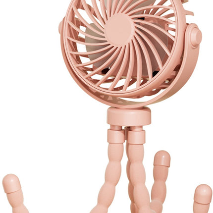 Handheld Fan - Rechargeable Portable Fan - Pink - Cordless Table Fan - Mini Stroller Fan - 3 Modes - Mini Fan - Festival Fan - Octopus Fan