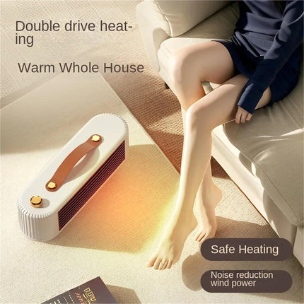 Portable Desktop Space Heater, Fast Heating Electric Heater with 2 Heat Settings (450W/800W), PTC Ceramic Heater with Overheat & Tip-Over Protection, Low Noise Small Heater for Office, Bedroom, Indoor Use