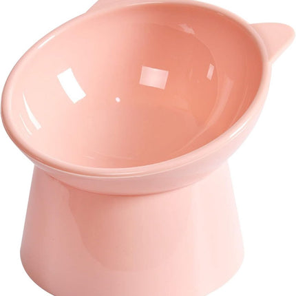 Cat bowl - Non-slip feeder - Tilting bowl - Anti-vomiting - Angled design - Blue - Perfect for cats - Indoor use - Pet accessories - Pink