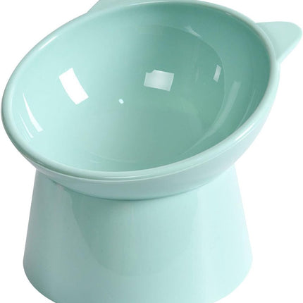Cat bowl - Feeders - Tilting bowl - Anti-vomiting - Angled design - Blue - Perfect for cats - Indoor use - Pet accessories - Green