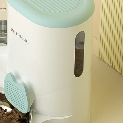 2-in-1 Automatic Cat Feeder and Water Dispenser for Pets, Compatible with Cats and Dogs, Blue