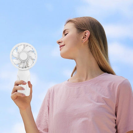 Portable Mini Hand Fan USB Rechargeable with 3 Speeds, Quiet Handheld Fan, Pink