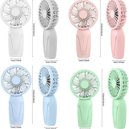 Portable Mini Hand Fan USB Rechargeable with 3 Speeds, Quiet Handheld Fan, Green