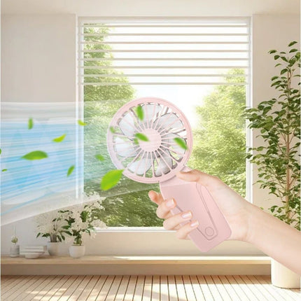 Portable Mini Hand Fan USB Rechargeable with 3 Speeds, Quiet Handheld Fan, White