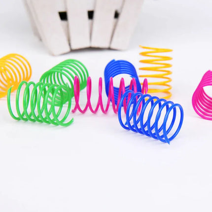 8 Pack Plastic Spring Cat Toy Interactive Play Ball