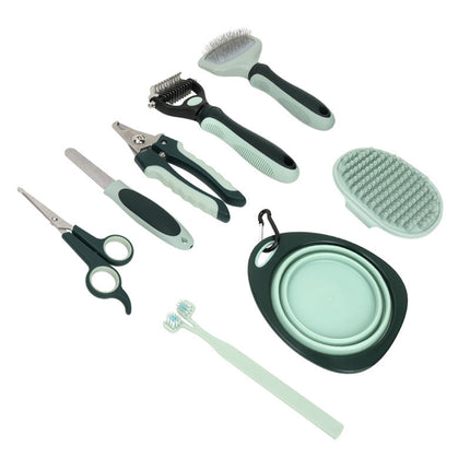 8-in-1 Pet Grooming Kit, Portable Dog Cat Grooming Supplies, Storage Bag for Daily Care