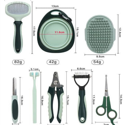 8-in-1 Pet Grooming Kit, Portable Dog Cat Grooming Supplies, Storage Bag for Daily Care