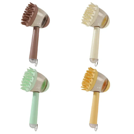 3 in 1 Pet Bath Brush Liquid Foaming Massage Brush, Yellow, 18 cm