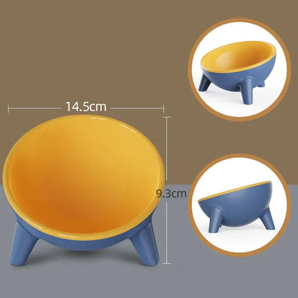 Cat and Dog Non-Breakable Bowl With Stand, Durable, Heat Resistant - Rock Yellow