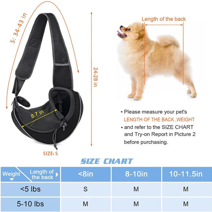 Small Pet Carrier Sling Crossbody Bag for Cats and Dogs, Orange, M