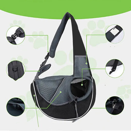 Small Pet Carrier Sling Crossbody Bag for Cats and Dogs, Purple, M