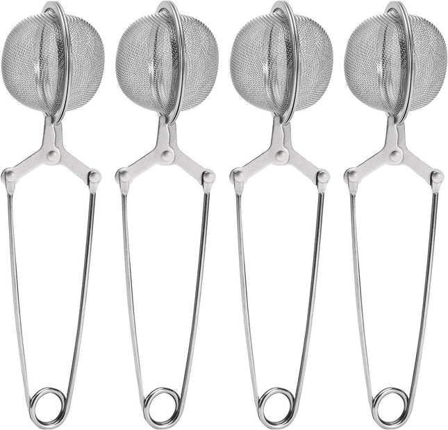 4 Pack 304 Stainless Steel Tea Strainers, Fine Mesh Ball Infusers with Squeeze Handle Amazing Shopping