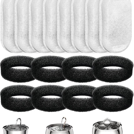 Filter cartridges - For pet water dispensers - including 8 cat fountain filters and 8 pump sponges