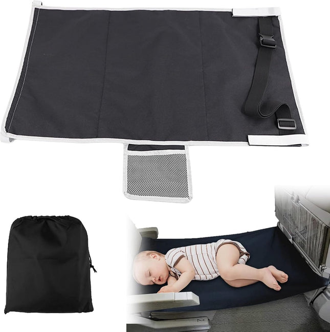 Airplane Bed - Baby Bed - Airplane Beds - Airplane Bed - Airplane Footrest - Must Have For Traveling - Ideal For Airplanes And Cars - Comfortable - Washable - Compact And Portable - Black