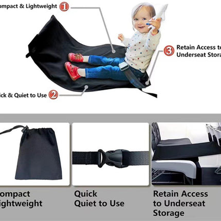 Airplane Bed - Airplane Footrest - Airplane Toddler Bed - Baby Travel Bed - Toddler Travel Bed - Baby Bed - Toddler Bed - Airplane Footbed - Child Seat Extender - Lightweight and Foldable - Comfortable - Water Resistant - Washable