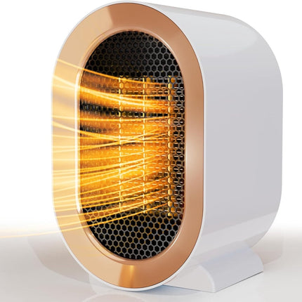 Electric Heater - Indoor Electric Heating - Fan Heater - 800W or 1200W - Heater - Socket -  Portable Indoor Heaters - With Adjustable, Overheating Protection, Shut-off Upon Discharge - White
