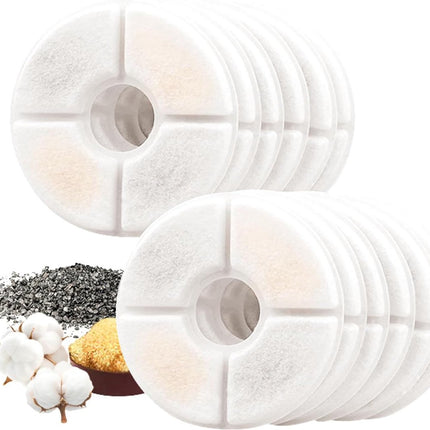 12 Pieces - Drinking Fountain Filters Refills - Water Fountain Filters - Drinking Fountain Filters - Replacement Filter Cat Fountain - Drinking Filter - Activated Carbon Filter - Round - Filter Replacement Filter - White - 12.5*3.5cm - Refills