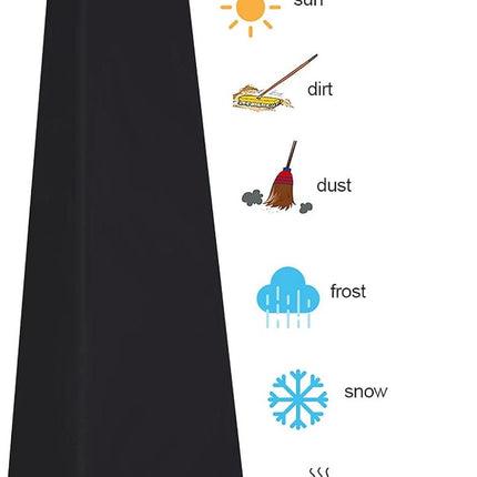 Patio Heater Cover - Heavy-Duty Waterproof Porch Cover - Patio Heater Cover - Pyramid Style Heated Umbrella Cover - Dust Cover for Outdoor Use - Heater Cover - for Pyramid Torch Patio Heaters - 221x53x61cm - Black