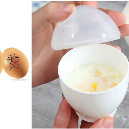 Egg Boiler - 2 Pieces - Microwave Egg Boiler - Egg Boiler - Portable Mini Fast Egg Boiling Cup - For Kitchen Breakfast - White