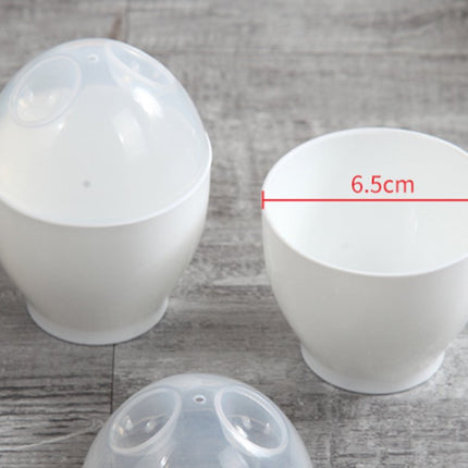 Egg Boiler - 2 Pieces - Microwave Egg Boiler - Egg Boiler - Portable Mini Fast Egg Boiling Cup - For Kitchen Breakfast - White