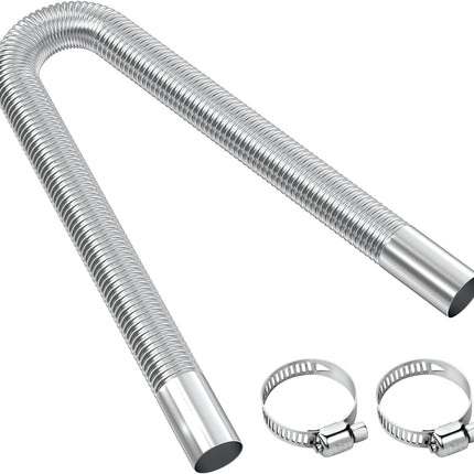 Exhaust Pipe for Parking Heater 60cm Stainless Steel with 2 Clamps Compatible with Diesel Heaters