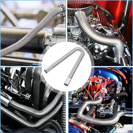 Exhaust Pipe for Parking Heater 60cm Stainless Steel with 2 Clamps Compatible with Diesel Heaters