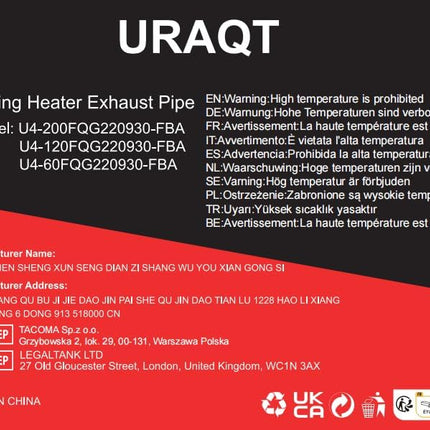 Exhaust Pipe for Parking Heater 60cm Stainless Steel with 2 Clamps Compatible with Diesel Heaters