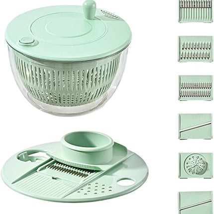 2-in-1 Double Decker Vegetable Dryer - Fruit Salad Drainer - Six Replaceable Blades - Salad Dryer - Double Decker Basket Kitchen Appliance - Double Decker Vegetable and Fruit Washer