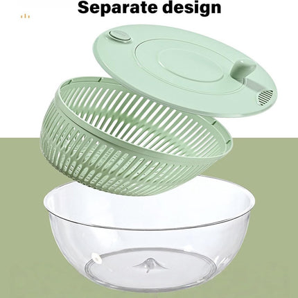 2-in-1 Double Decker Vegetable Dryer - Fruit Salad Drainer - Six Replaceable Blades - Salad Dryer - Double Decker Basket Kitchen Appliance - Double Decker Vegetable and Fruit Washer