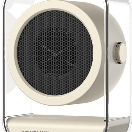 Electric Heater - Portable Electric Heater - Desk Fan Heater - Small Household Fan Heater - Portable, Fast Heating Electric Heater for Office Use - Two Temperature Settings - Off White