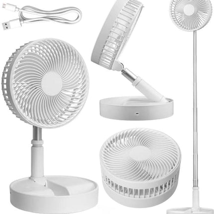Folding Desk Fan - Adjustable Design - Cordless & Versatile - Foldable Standing Desk Fan