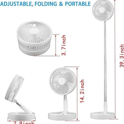 Folding Desk Fan - Adjustable Design - Cordless & Versatile - Foldable Standing Desk Fan