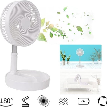 Folding Desk Fan - Adjustable Design - Cordless & Versatile - Foldable Standing Desk Fan