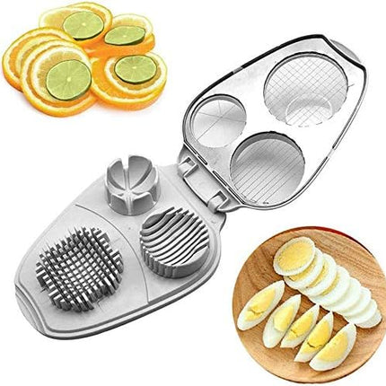 Egg Slicer - 3-in-1 Stainless Steel Slicer - For Eggs and Mushrooms - Precision Cutting Tool - Kitchen Aid