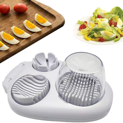 Egg Slicer - 3-in-1 Stainless Steel Slicer - For Eggs and Mushrooms - Precision Cutting Tool - Kitchen Aid