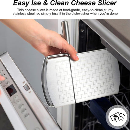 Cheese Cutter - Stainless Steel Blade with Measuring Scale - For Block Cheese and Sausage - Multifunctional Kitchen Aid