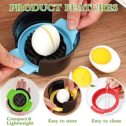 3-in-1 Egg Slicer - Egg Separator - Stainless Steel 304 - For Eggs, Strawberries & Soft Foods - Easy to Clean