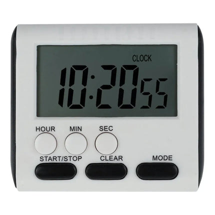 Digital Kitchen Timer with Big LCD Digits, Loud Alarm and Memory Function, Magnetic Backing for Cooking, White