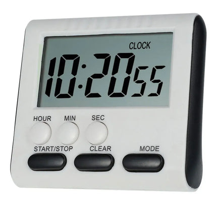 Digital Kitchen Timer with Big LCD Digits, Loud Alarm and Memory Function, Magnetic Backing for Cooking, White