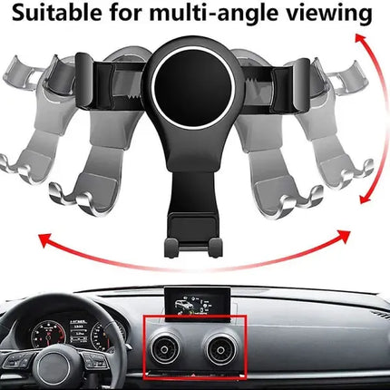 For- A3 8v S3 2014-2019 Mobile Phone Holder Mobile Mount Car Mount Accessories Black, Replacement Part, Made of Aluminum