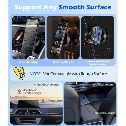 MagSafe Car Phone Holder Compatible with iPhone 16 15 14 13 12 Pro Max Plus Black Magnetic Mount for Mirror Glass Gym, Black Color