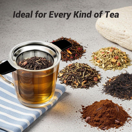 Stainless Steel Tea Strainer, Fine Mesh Loose Leaf Tea Filter with Heat Resistant Handle for Teapots, Mugs and Tea Cups Amazing Shopping