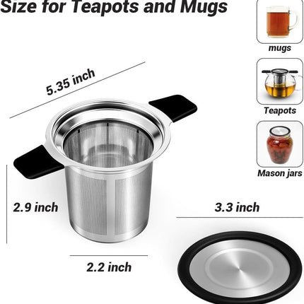 Stainless Steel Tea Strainer, Fine Mesh Loose Leaf Tea Filter with Heat Resistant Handle for Teapots, Mugs and Tea Cups Amazing Shopping