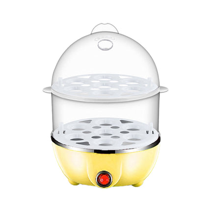 Egg Steamer ! Eggs Cooker Double Breakfast Machine Stainless Steel Multi Function Steamer, Cooking Molds Promotion Include 1*Egg Steamer Yellow