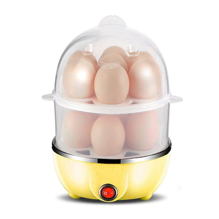 Egg Steamer ! Eggs Cooker Double Breakfast Machine Stainless Steel Multi Function Steamer, Cooking Molds Promotion Include 1*Egg Steamer Yellow