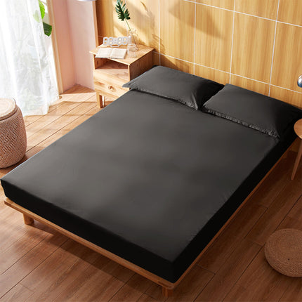 King Size Fitted Sheet, 100% Egyptian Cotton, Deep Pocket Premium Cotton Mattress Sheet,Double Bed Fitted Sheet Piece Non-Slip Fixed Bed Cover, Black