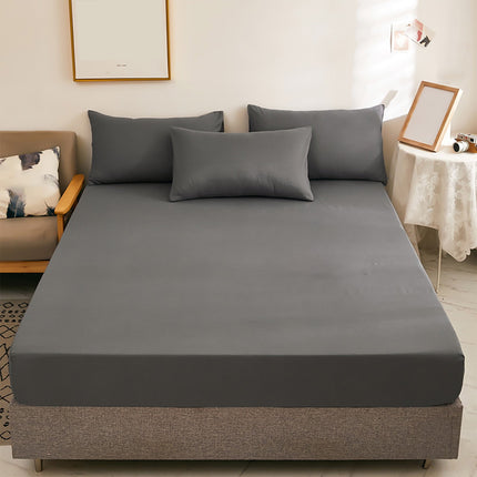 King Size Fitted Sheet, 100% Egyptian Cotton, Deep Pocket Premium Cotton Mattress Sheet,Double Bed Fitted Sheet Piece Non-Slip Fixed Bed Cover, Gray